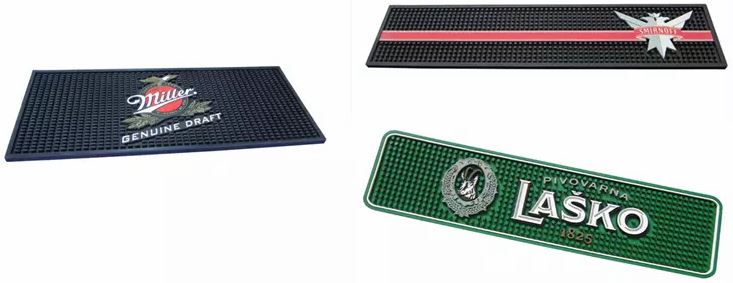 Brewery Bar Rail Mat With Embossed Logo Brewery Bar Rail Mat With Embossed Logo