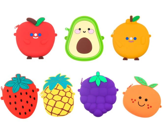 Fruit Silicone Coin Wallets Keychains silicone Purse