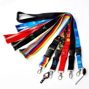Promóciós logó nyakú nylon nyakpánt azonosító kártyatartóval